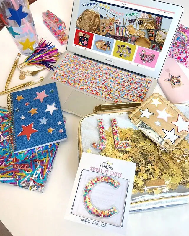 Konfetti Buchstaben Sticker – perfekt für Scrapbooking, Geschenke und DIY-Projekte.