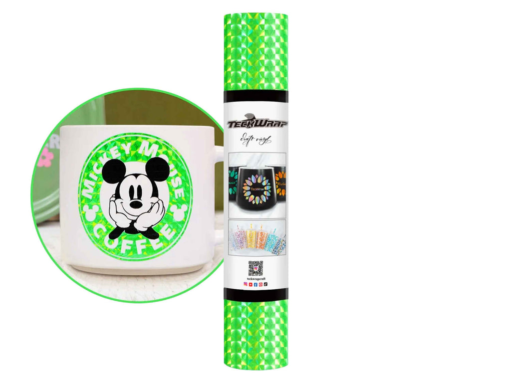 Vinylrolle im Diamond-Look für Plotterprojekte mit holografischem Effekt, Farbe: Green