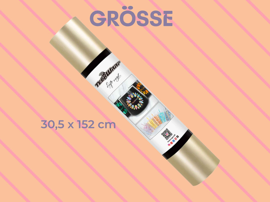 Rolle der Metallic Satin Chrome Folie von TeckWrap Craft mit Maßangabe 30,5 x 152 cm – perfekt für Cricut Joy Extra, Explore, Maker oder Silhouette Cameo
