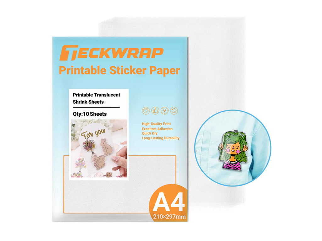 TeckWrap Craft Schrumpffolie in Transparent – matt bedruckbare Oberfläche, perfekte Basis für kreative Anhänger & Co.
