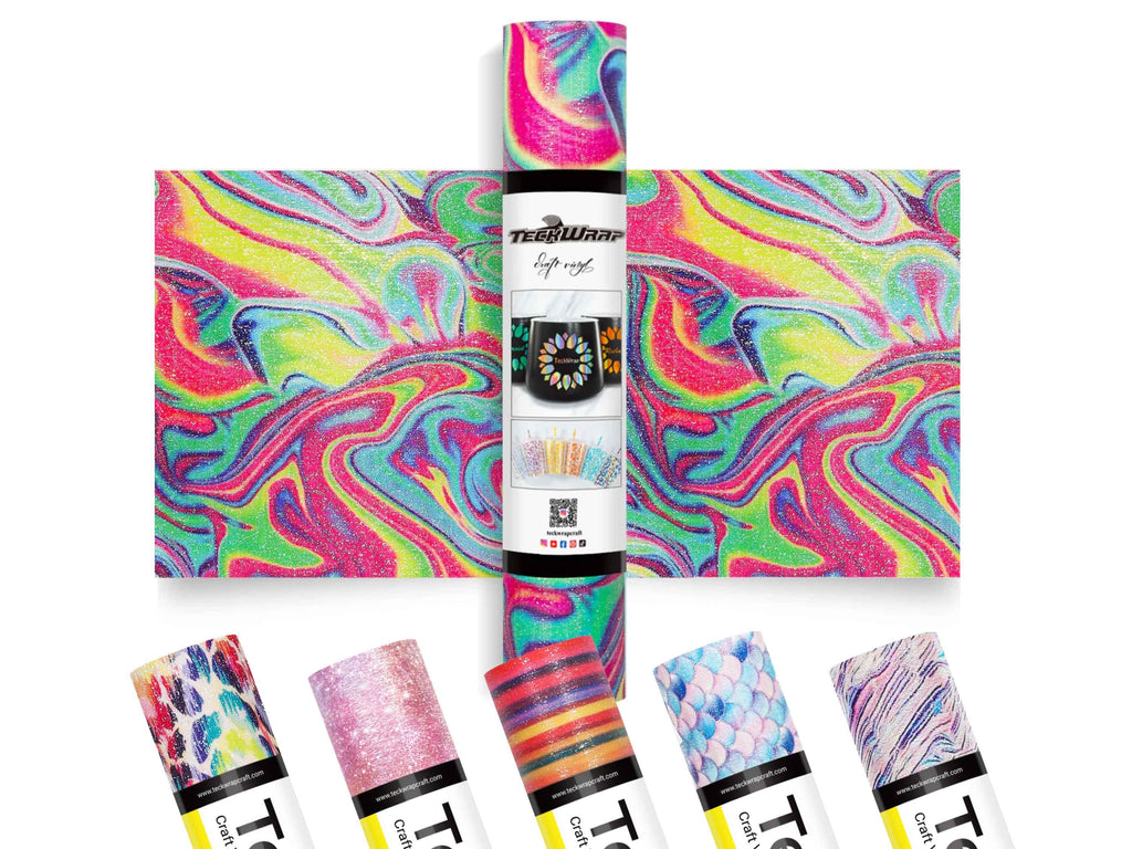 Glitter Brush Vinylfolie von TeckWrap Craft – glänzend, schimmernd, selbstklebend.  Ideal für Cricut, Silhouette, Scrapbooking, Geschenke und DIY-Deko.