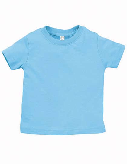Baby T-Shirt in Hellblau für Kleinkinder ab 6 Monaten. Weich, zertifiziert und ideal für DTF oder Textilfolie.
