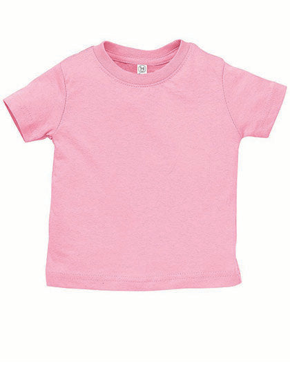 Baby T-Shirt in Rosa (Rabbit Skins 3322), aus weicher Baumwolle. Mit EasyTear Label und Doppelnähten – perfekt für Plotterprojekte.