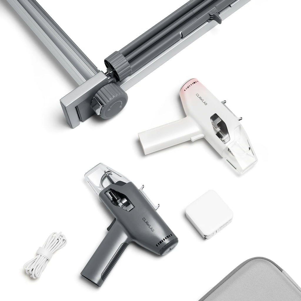 Anfängerfreundliches Set zum Herstellen von Teppichen und Wanddeko. Die pinke Gun gibt es aktuell nur in den USA.