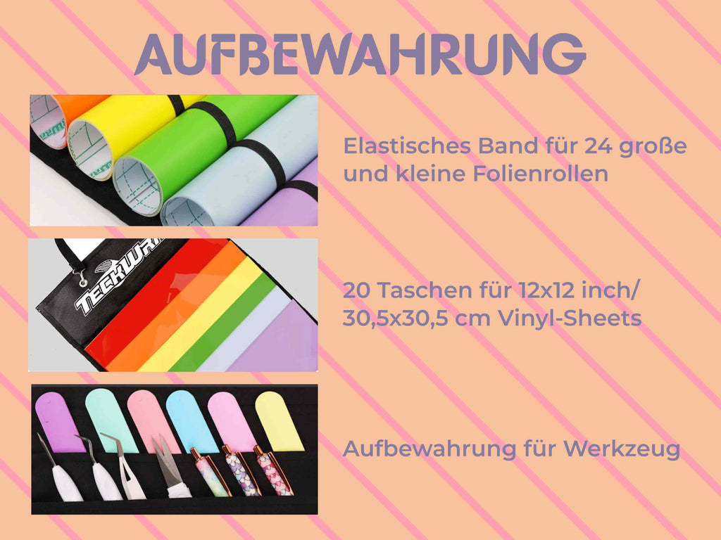 Praktische Aufbewahrung für Vinylrollen, Bögen und Werkzeuge – alles an einem Ort sortiert