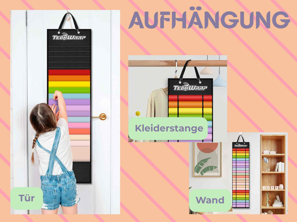Vinyl-Organizer mit Aufhängung an Tür, Wand oder Kleiderstange – für kreative Ordnung im Bastelzimmer