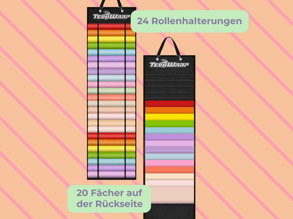 Organizer mit 24 Halterungen für Rollen und 20 Rückseitenfächern für 30,5 × 30,5 cm Vinylfolien