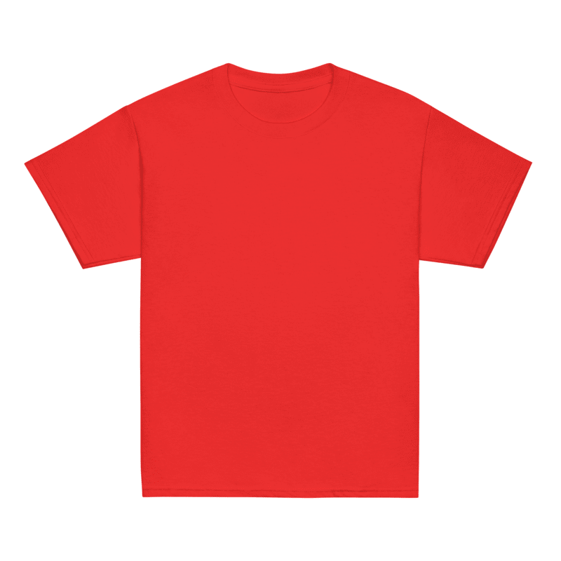 Rotes Gildan Kinder T-Shirt, ideal für Flexfolie oder DTF-Prints
