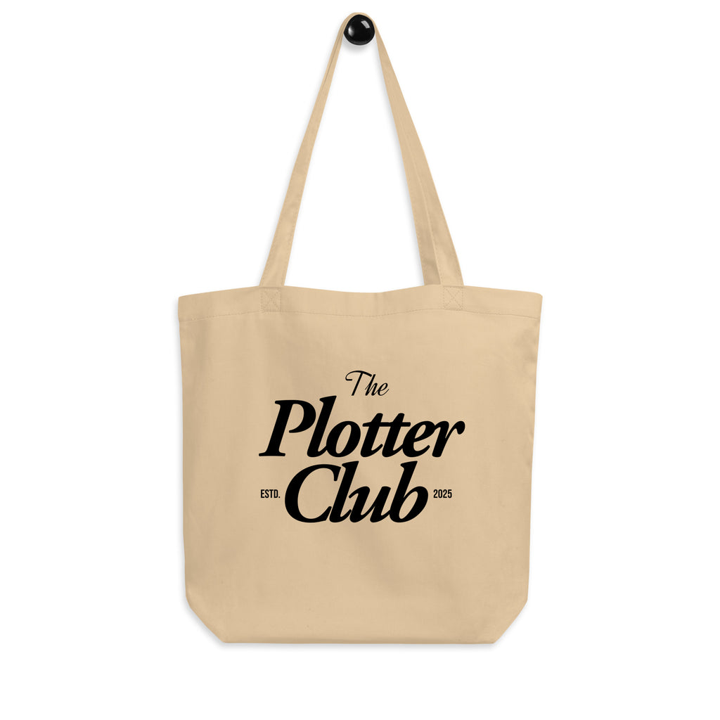 The Plotter Club Tasche aus Bio-Baumwolle in Natur mit schwarzem Print – nachhaltige Shopper-Bag für DIY-Fans