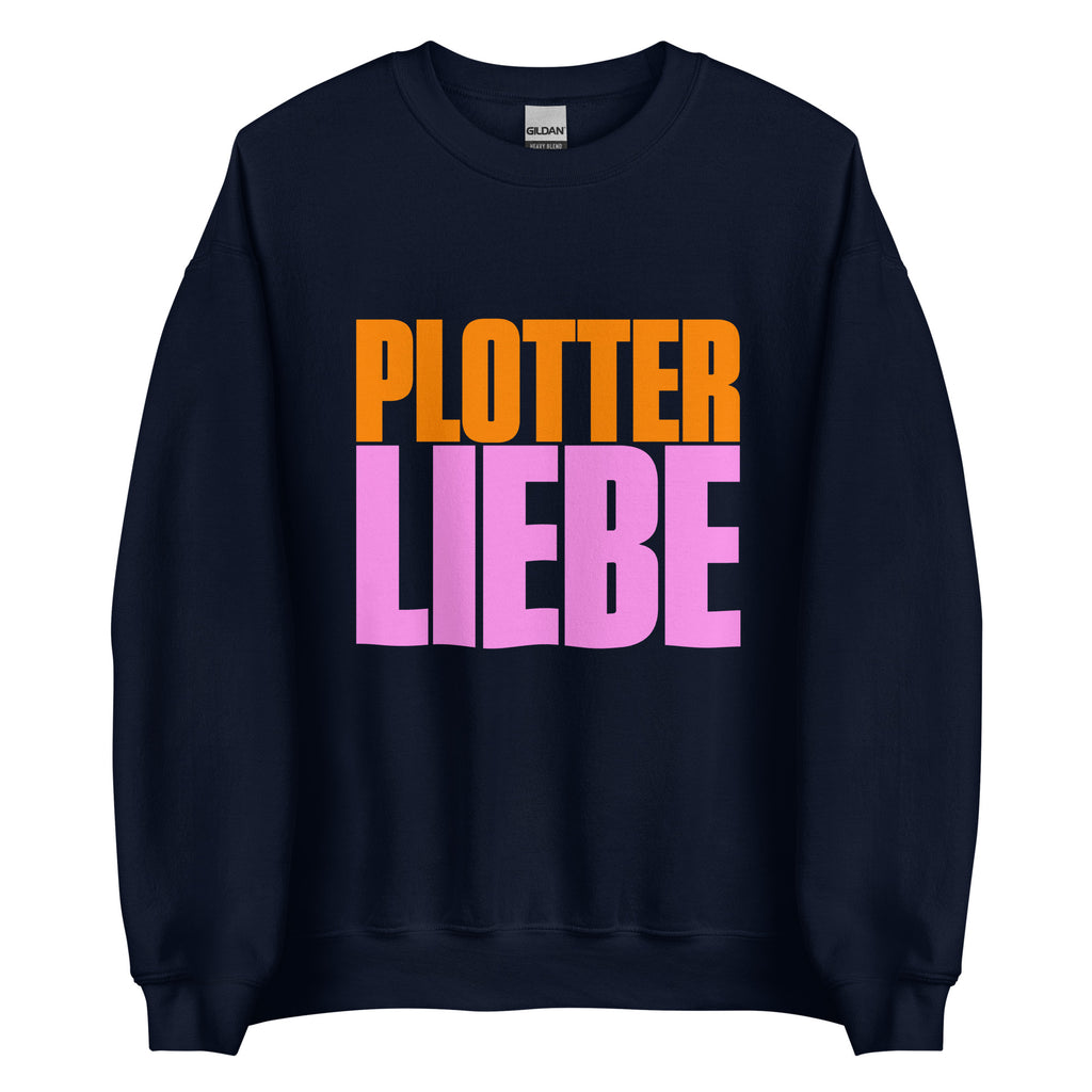 Plotterliebe Sweater in Navy mit modernem Statement-Print – perfekt für Bastler:innen und Plotterfans