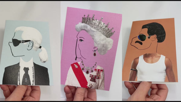 Video 3 verschiedener Wackelnasenkarten in Bewegung. 