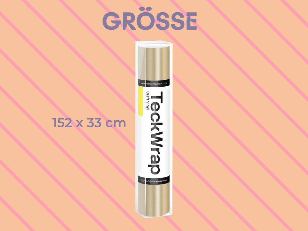 Abbildung der 152 × 33 cm großen Smart Vinylfolie von TeckWrap Craft – passend für Cricut Explore und Maker.