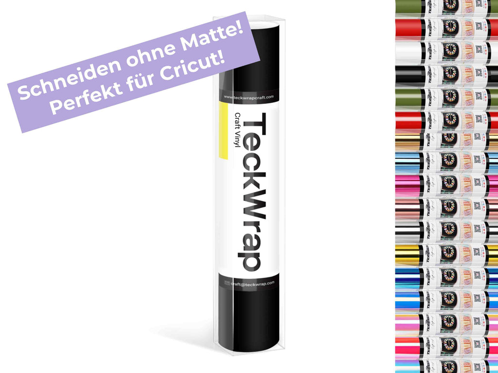 Übersicht aller TeckWrap Smart Vinylfolien in verschiedenen Farben – ideal für Cricut, ohne Schneidematte verwendbar.