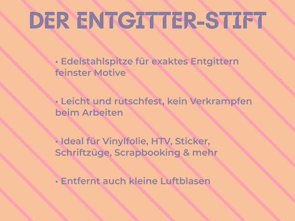 Übersicht der Vorteile des TeckWrap Craft Entgitterstifts – leicht, präzise und vielseitig für alle DIY-Projekte.