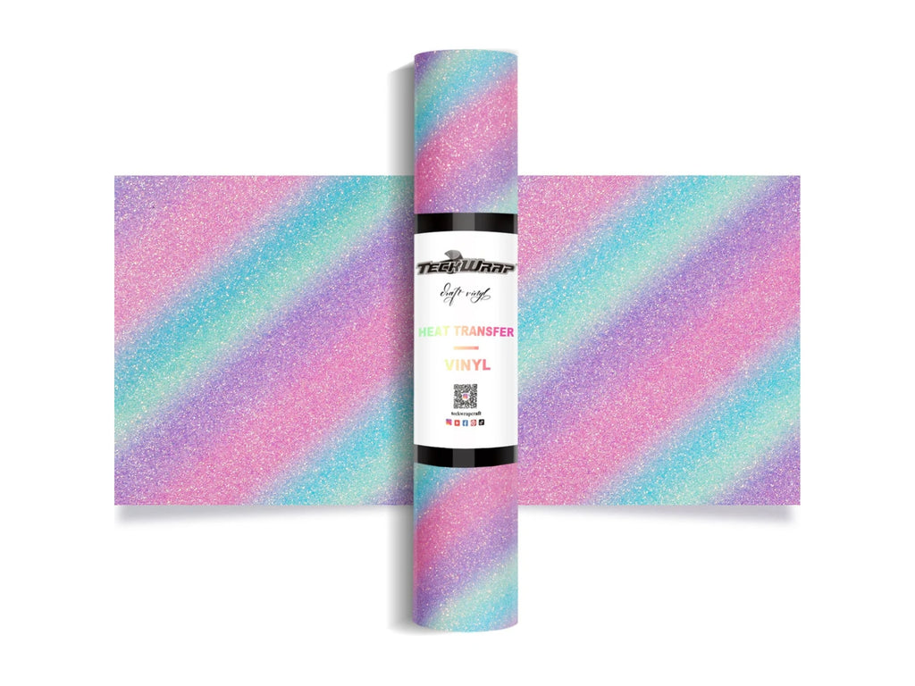 Die Textilfolie Ombre Glitter in Diagonal Candy gibt es auch als Rolle.