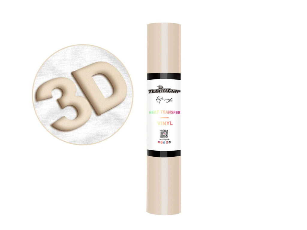 3D Puff Heat Transfer Vinyl in Beige –  starke Haftung, ideal für auffällige Schriftzüge und DIY-Projekte auf Textilien