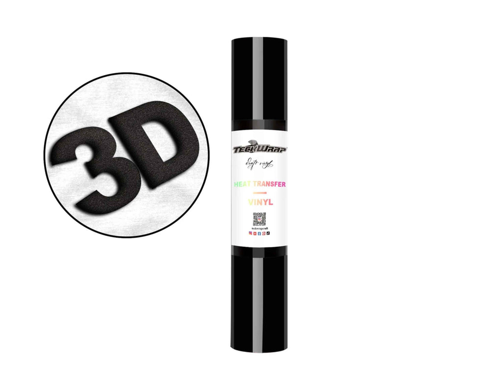 3D Puff Heat Transfer Vinyl in Schwarz – mit starker Haftung, ideal für dicke Schriftzüge und DIY-Projekte auf Stoff