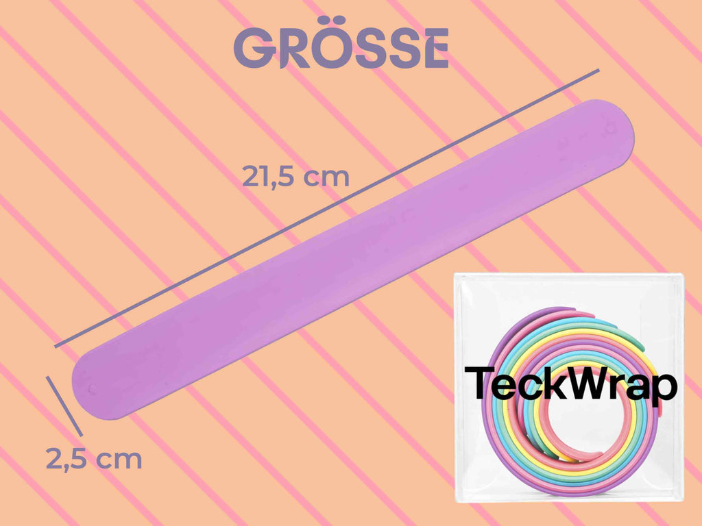 Detailansicht der Größe des TeckWrap Craft Schnapparmbands – 21,5 × 2,5 cm – perfekt für Folienrollen aller Art
