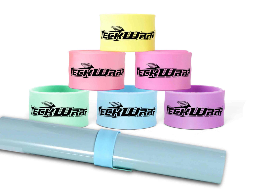 TeckWrap Craft Schnapparmband-Set mit 6 Silikonbändern in Pastellfarben – ideal zum Fixieren von Vinylrollen beim Basteln.