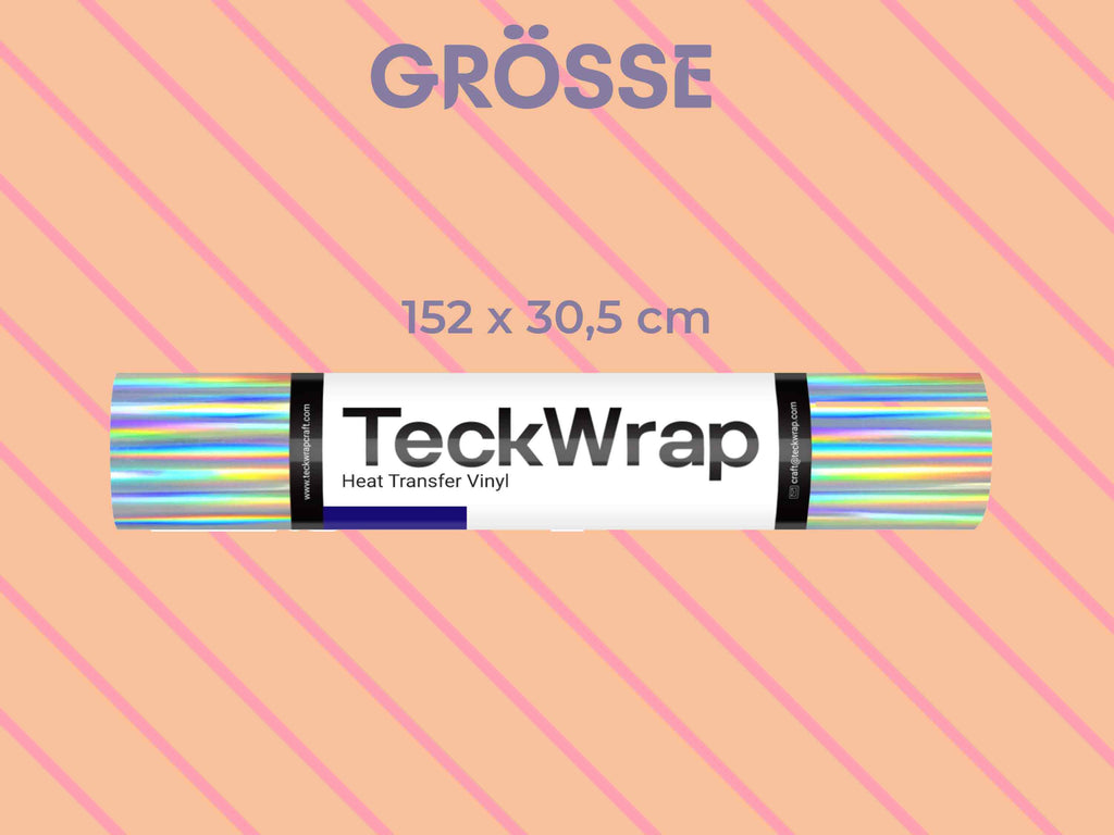 Abbildung der TeckWrap Soft Holographic Textilfolie in Originalgröße – 152 x 30,5 cm für Cricut, Silhouette und Brother