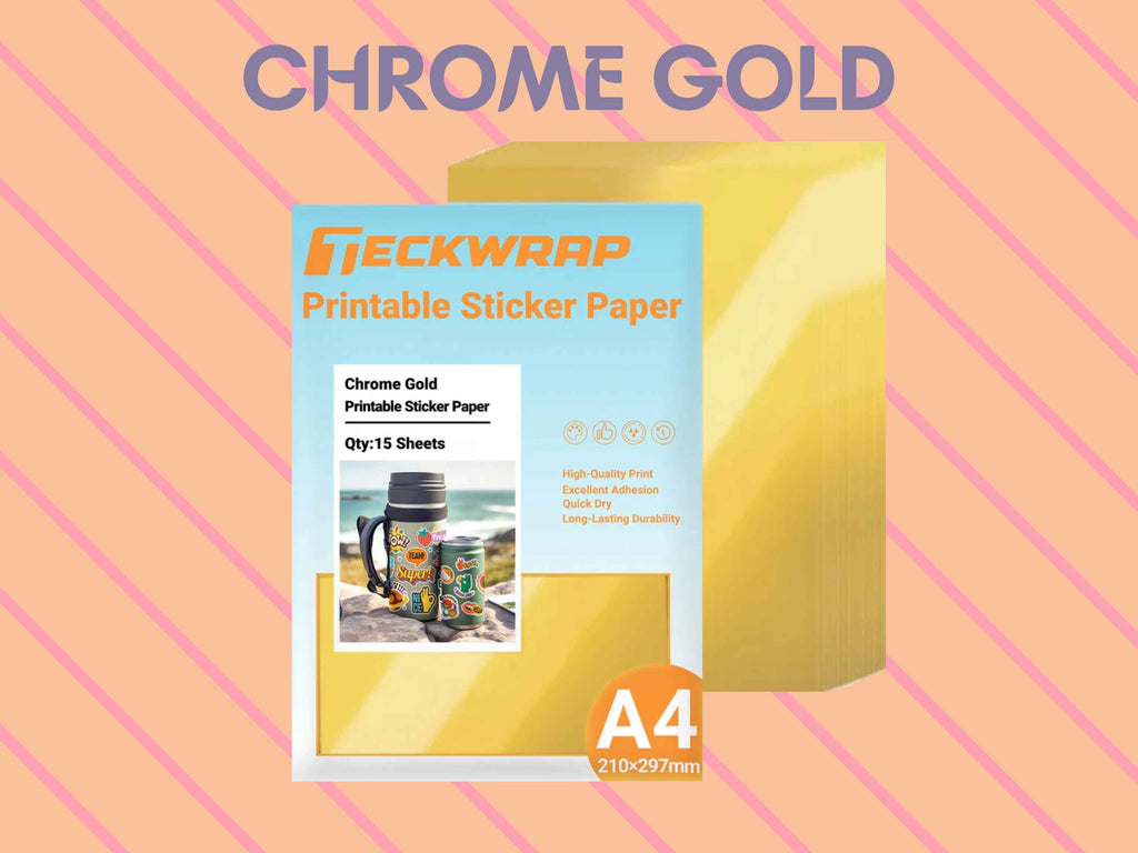 Sticker Papier in A4 von TeckWrap Craft in Chrome Gold.