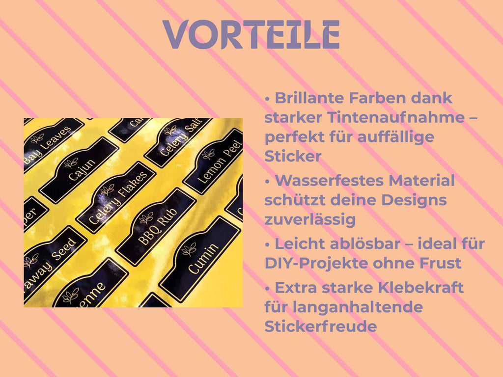 Das Teckwrap Sticker-Papier kann im Inkjet Drucker bedruckt und im Plotter geschnitten werden. 