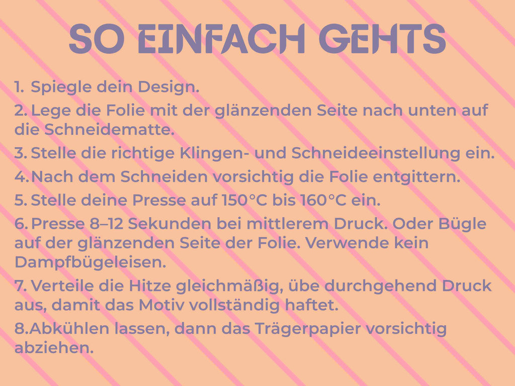 So einfach kann Textilfolie benutzt werden. Step-by-step Erklärung.