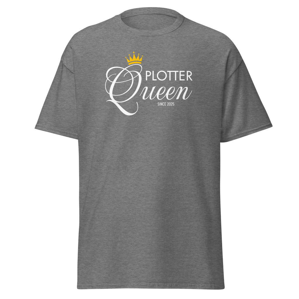 Plotter Queen T-Shirt in Graphite Heather – dezente graue Variante für Bastlerinnen und Plotterfans