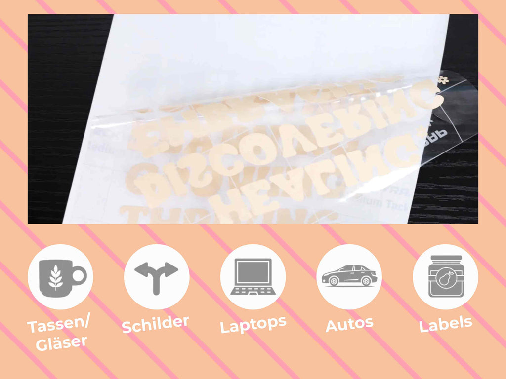 Versa Tape von TeckWrap – perfekt für Tassen, Schilder, Laptops, Autos und Labels. Hält dein Design sicher und präzise.